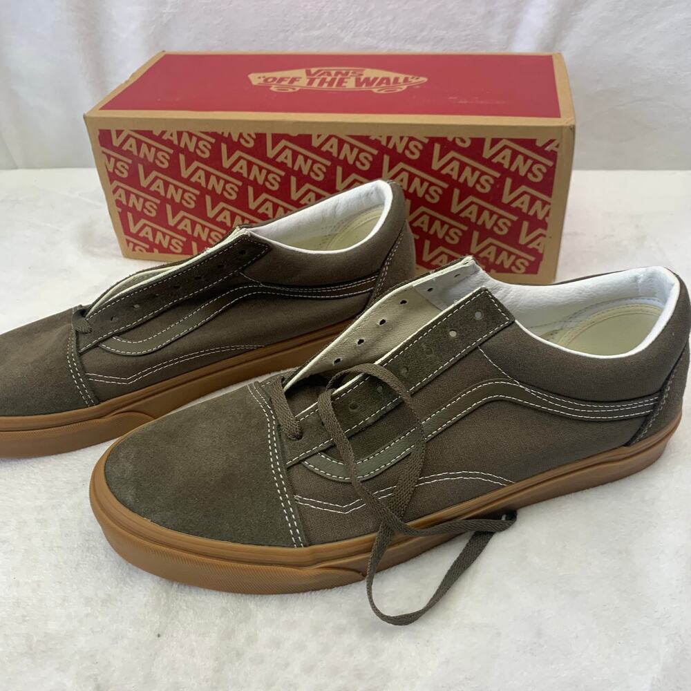 NWT Vans Mens Sz 12 Old Skool Canteen Gum Green Tan Shoes Sneakers Lace Up - Picture 4 of 9